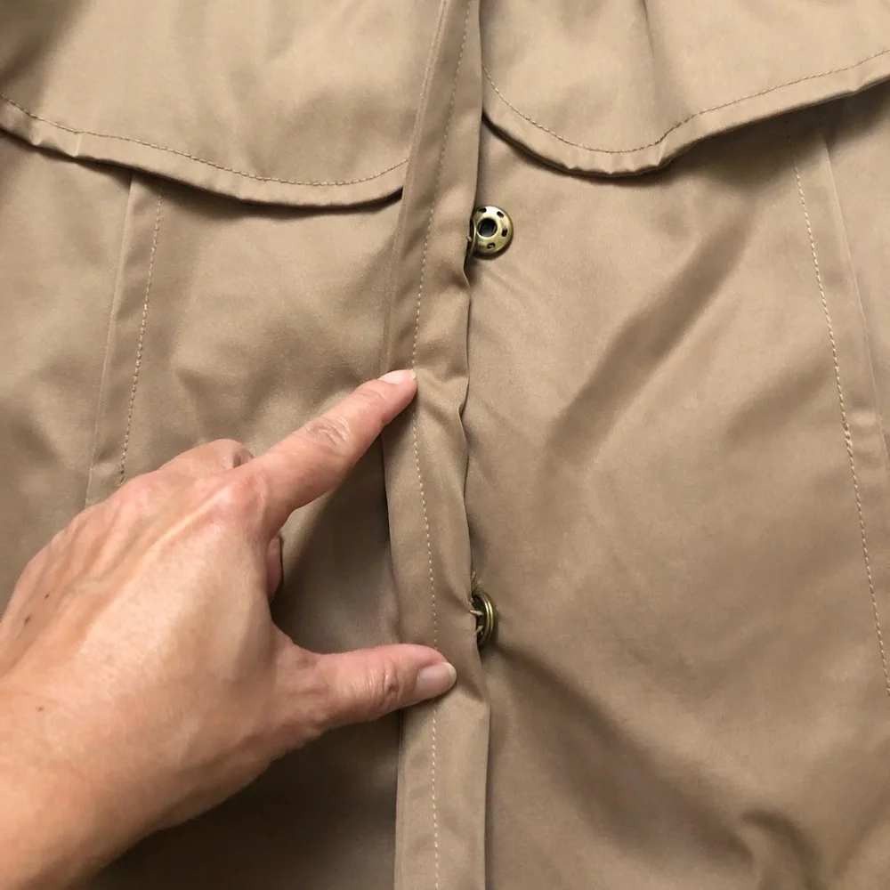 Plenty by Tracy Reese Corin Peplum Belted Brown Tan Trench Coat Jacket size S - Picture 10 of 16